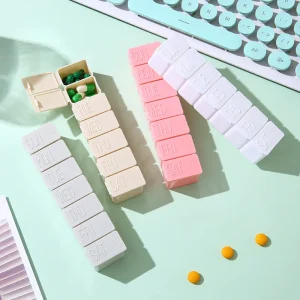 Weekly Pill Box Strip Type 7 Days A Week Medicine 7 Compartments Sub-packing Medicine Box Convenient Storage Box Pill Organizer 1