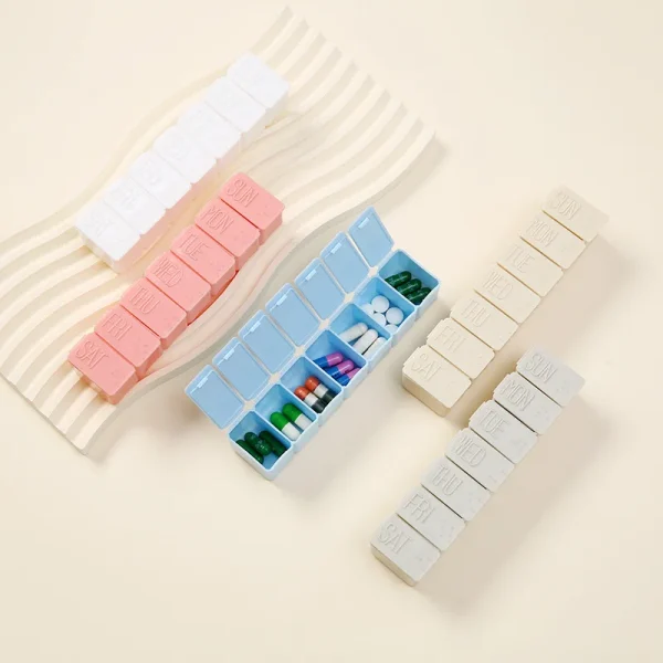 Weekly Pill Box Strip Type 7 Days A Week Medicine 7 Compartments Sub-packing Medicine Box Convenient Storage Box Pill Organizer 2