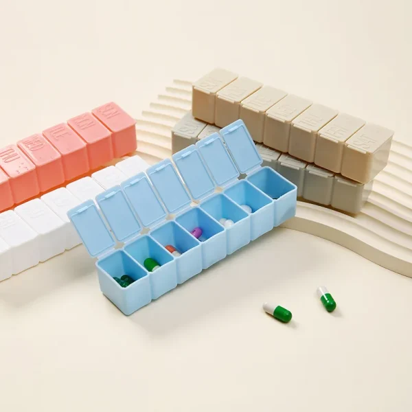 Weekly Pill Box Strip Type 7 Days A Week Medicine 7 Compartments Sub-packing Medicine Box Convenient Storage Box Pill Organizer 5