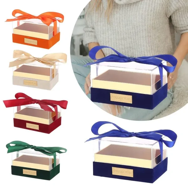 Transparent Acrylic  Light Luxury Bow Present Box Valentine's Day Gift Box Wedding Hand Gift Box Birthday Party Wedding Supply 1