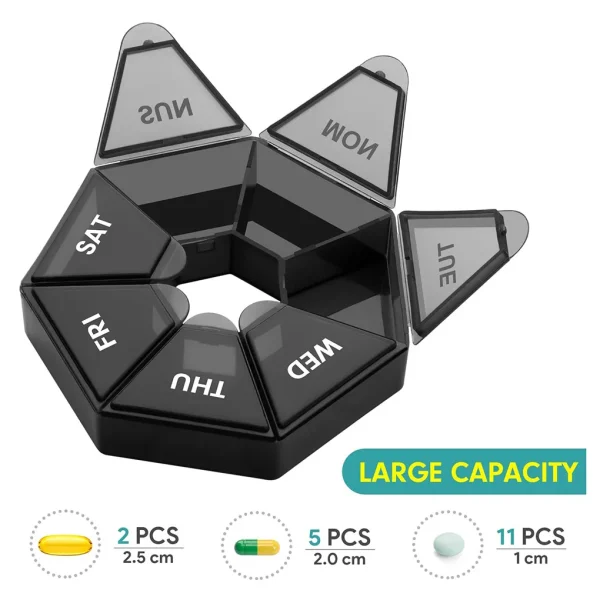 7 Grids  Pill Case Plastic 7 Days Candy Box Portable Storage Tablet Holder Travel Organizer  Dispenser Container 2