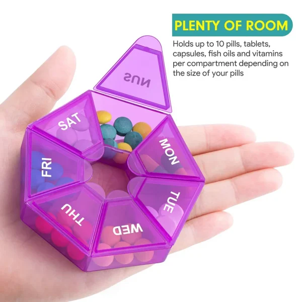 7 Grids  Pill Case Plastic 7 Days Candy Box Portable Storage Tablet Holder Travel Organizer  Dispenser Container 5