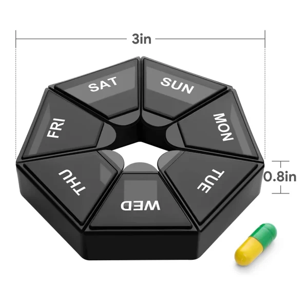 7 Grids  Pill Case Plastic 7 Days Candy Box Portable Storage Tablet Holder Travel Organizer  Dispenser Container 6