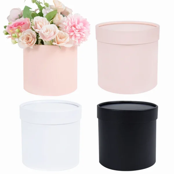 Big Flower Box Gift Packaging Box Round Portable Bouquet Storage Decor Birthday Wedding Valentine's Day Rose Flowers Decoration 2