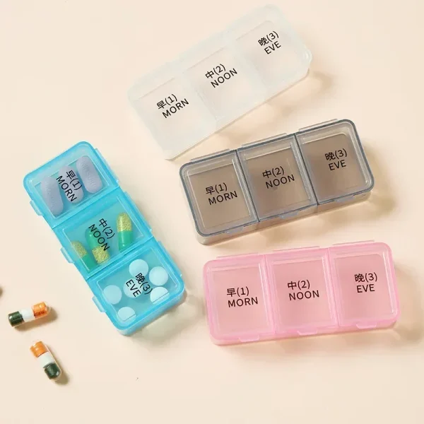 1 Day 3 Grids Rainbow Pill Medicine Box Tablet Medicine Organizer Health Storage Pill Box Holder Splitters with Printed Braille 4