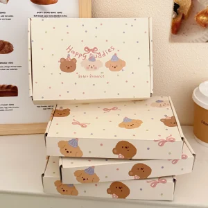 5 Pcs Cute Milk Yellow Cute Pet Airplane Box Packaging Box Gift Box Thickened Square Box 1