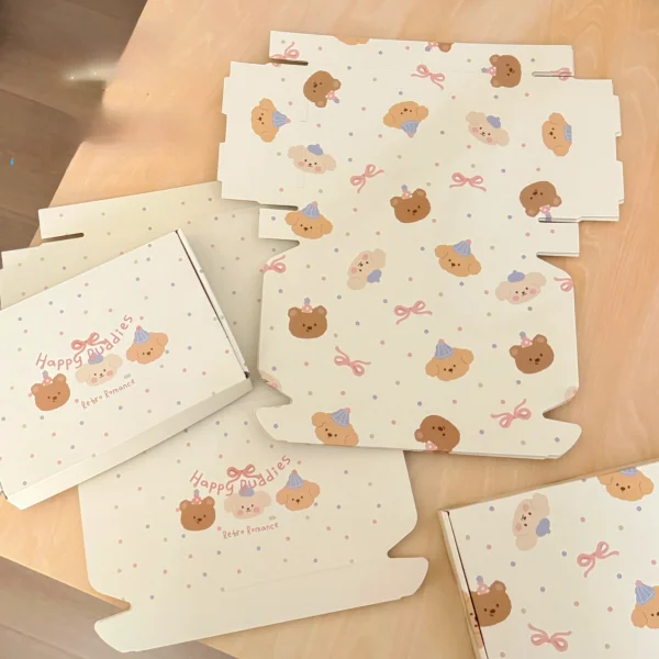 5 Pcs Cute Milk Yellow Cute Pet Airplane Box Packaging Box Gift Box Thickened Square Box 3