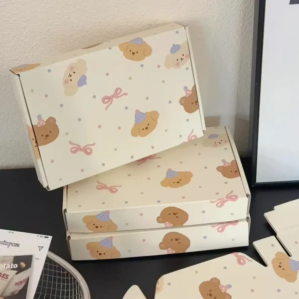 5 Pcs Cute Milk Yellow Cute Pet Airplane Box Packaging Box Gift Box Thickened Square Box 6