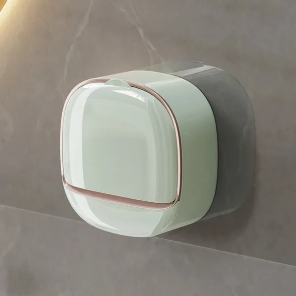 1PC Soap Box Wall-Mounted Light Luxury Soap Holder Punch-Free Soap Box Drain Laundry Soap Box For Easy Cleaning 4