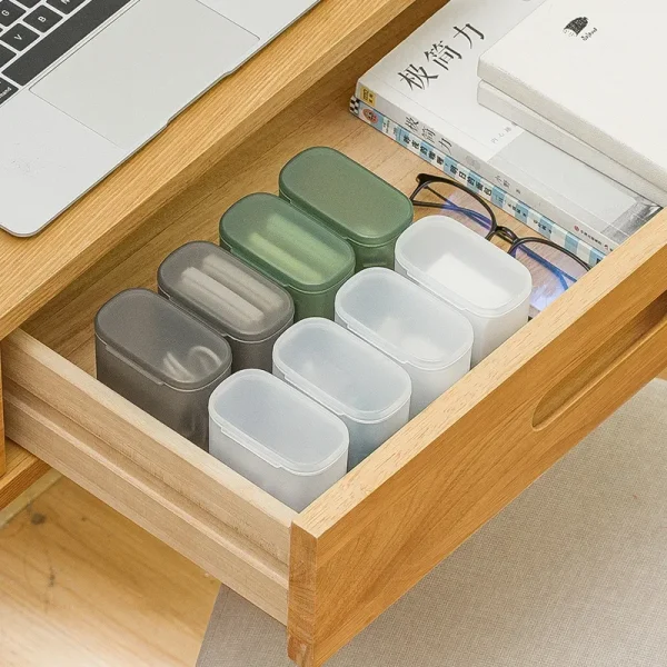 Portable Mobile Phone Data Cable Headphone Charger Storage Box Transparent Belt Cover Jewelry Miscellaneous Storage Organizer 3