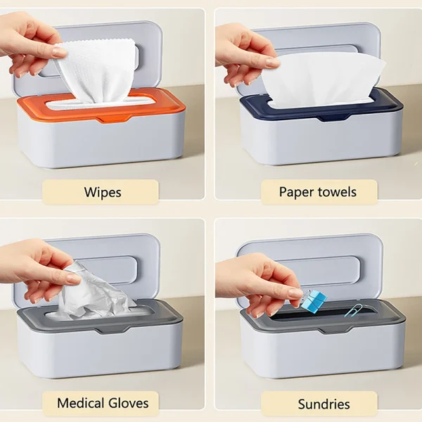 Tissue Box With Lid Wet And Dry Tissue Box Disposable Gloves And Masks Storage Box For Home Office Decor 2