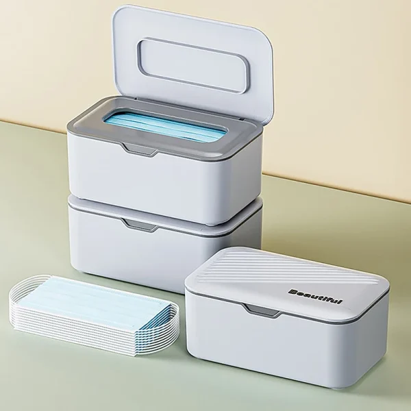 Tissue Box With Lid Wet And Dry Tissue Box Disposable Gloves And Masks Storage Box For Home Office Decor 4
