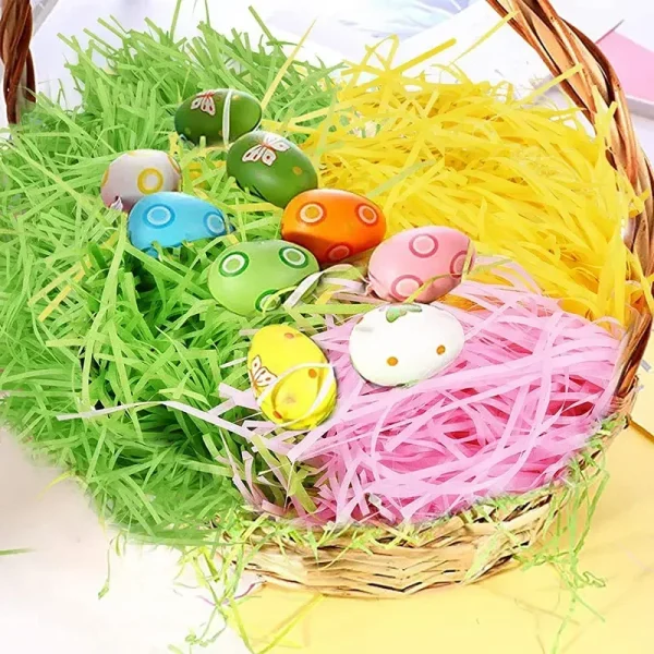 100g raffi Colorful Shredded Crinkle Lafite Grass Paper Raffia Filler DIY Wedding Party Gift Box Candy Material Packaging Filler 3
