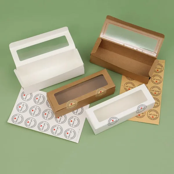 10/20/30/50 Pcs Kraft Paper Packaging Boxes Transparent Window Candy Baking Cake Box For Wedding Birthday Party Gift Box 1