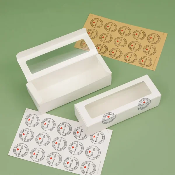 10/20/30/50 Pcs Kraft Paper Packaging Boxes Transparent Window Candy Baking Cake Box For Wedding Birthday Party Gift Box 6