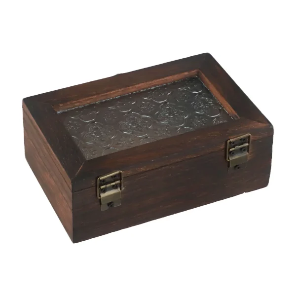 Wooden Chinese Crabapple Flower Glass Retro Storage Box Household Documents Jewelry Organizer Nordic Wind Desktop Makeup Cases 4