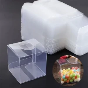 10pcs Square Transparent PVC Folding Buckle Cover Plastic Box Chocolate/toy/jewelry/candy/wedding Gift/birthday Gift Display Box 1