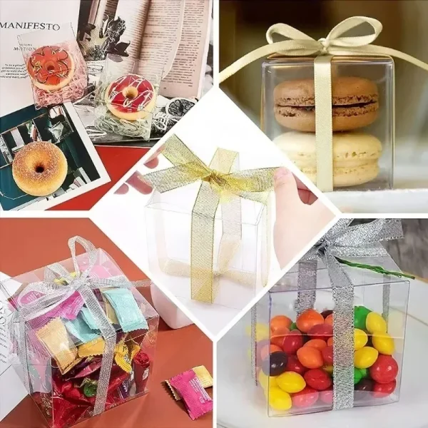10pcs Square Transparent PVC Folding Buckle Cover Plastic Box Chocolate/toy/jewelry/candy/wedding Gift/birthday Gift Display Box 4