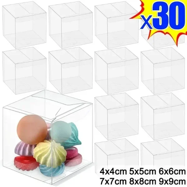 10pcs Square Transparent PVC Folding Buckle Cover Plastic Box Chocolate/toy/jewelry/candy/wedding Gift/birthday Gift Display Box 6