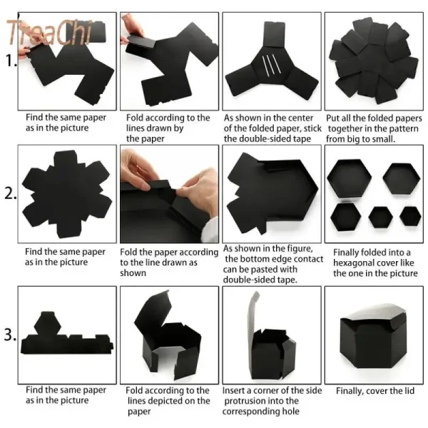 Surprise Confession Handmade Diy Album Creative Gift Box Explosion Box Hexagon Multi-Layer 3