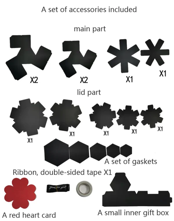 Surprise Confession Handmade Diy Album Creative Gift Box Explosion Box Hexagon Multi-Layer 6