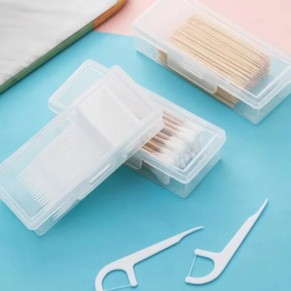 Portable Travel Medicine Box Cotton Swab Holder Case Detal Floss Jewelry Box 2