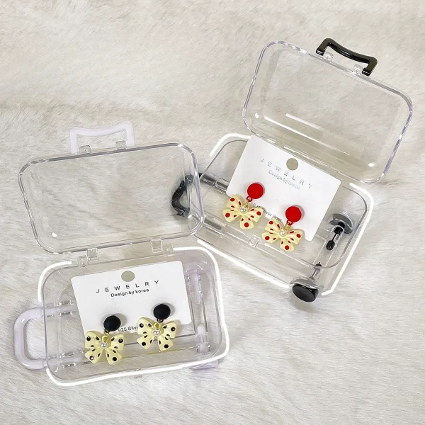 Mini Luggage Storage Box Cute Clear Suitcase Candy Box Creative Wedding Candy Box Small Trolley Case Jewellery Organiser 3