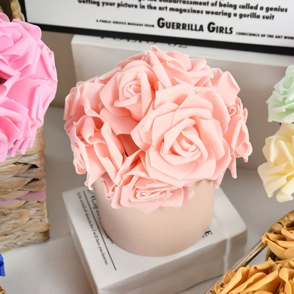 Flower Box 12cm Round Cardboard Gift Boxes Wedding Party Rose Flower Packaging Decoration Valentine's Day Gifts Supplies 4