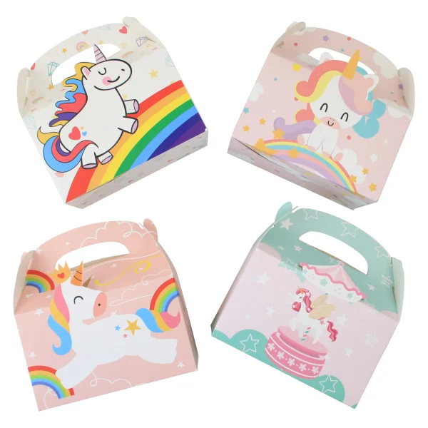 12PCS Unicorn Gift Boxes Party Supplies Favor Boxes Unicorn Theme Treat Boxes Candy Goodies Gift Boxes for Kids Birthday Party 1