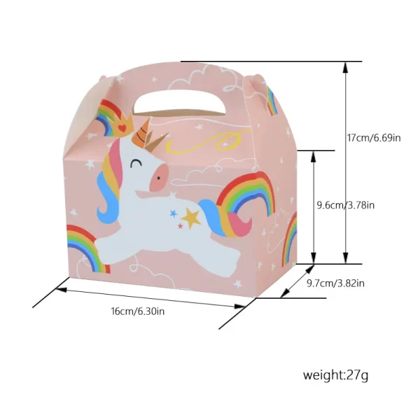12PCS Unicorn Gift Boxes Party Supplies Favor Boxes Unicorn Theme Treat Boxes Candy Goodies Gift Boxes for Kids Birthday Party 4