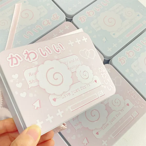 Metal Rectangular Empty Tin Box Cartoon Fish Cakes InsIdol Photocards Holder Jewelry Organizer Sticker Storage Box Stationery 1