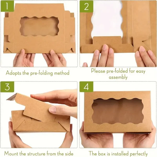 15/30pcs Kraft Paper Gift Boxes Cookies,Bread,Candy And More-Suitable For Thanksgiving,Christmas,Weddings,Birthdays 2