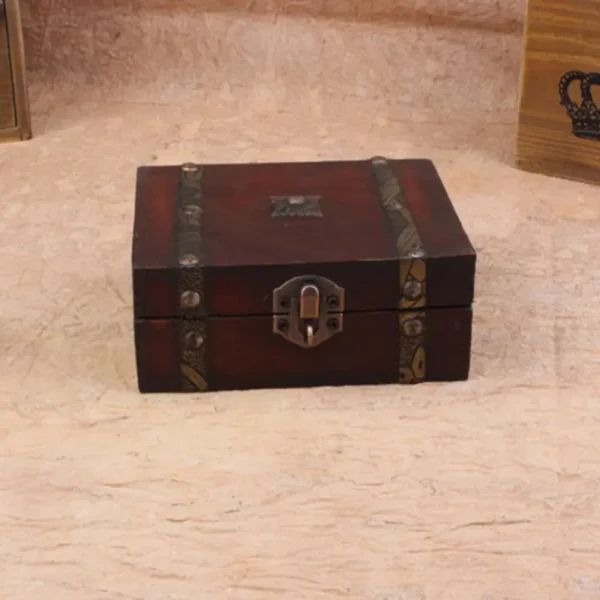 Retro Storage Box Jewelry Wood Wooden Lock Catch Organizers Vintage Gifts Container Sundries Organizer Storages Boxes 4