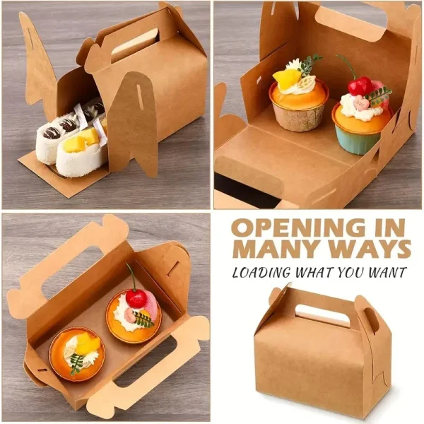 10/30 pack, party packaging box, kraft paper candy box, DIY party decoration cake box, packaging box, wedding decorations 2