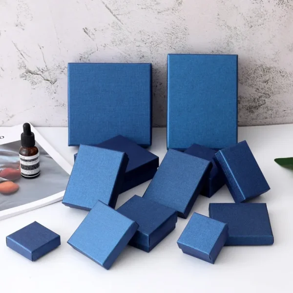 Multi Size Sapphire Blue Jewelry Box Bracelet Ring Earring Necklace Jewelry Set  Box Jewelry Store Display Packaging Box 1