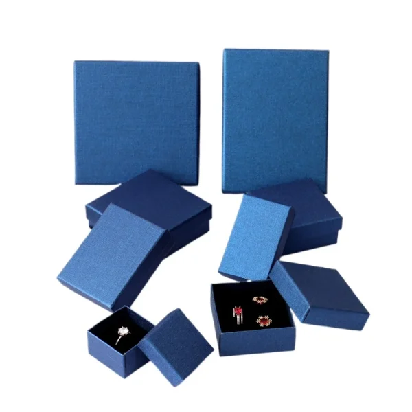 Multi Size Sapphire Blue Jewelry Box Bracelet Ring Earring Necklace Jewelry Set  Box Jewelry Store Display Packaging Box 2