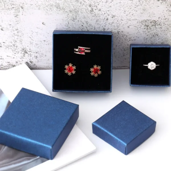 Multi Size Sapphire Blue Jewelry Box Bracelet Ring Earring Necklace Jewelry Set  Box Jewelry Store Display Packaging Box 6