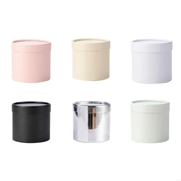 Y51B Flower Box Round Cardboard Gift Boxes Wedding Party Rose Flower Packaging Decor 3