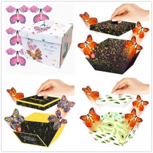 Creative Prank DIY Butterfly Explosion Gift Box Surprise Flying Butterfly Box Party Decorations 1