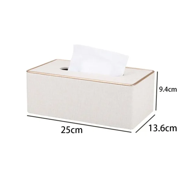 1 Pcs PU Leather Tissue Box, Multi-purpose Rectangular Large Capacity Tissue Box Cover for Bathroom, Living Room, Home Office 5