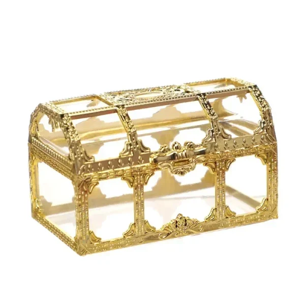 Vintage Transparent Pirate Treasure Storage Box Organizer Earrings Crystal Gem Jewelry Trinket Women Jewelry Display Travel Case 5