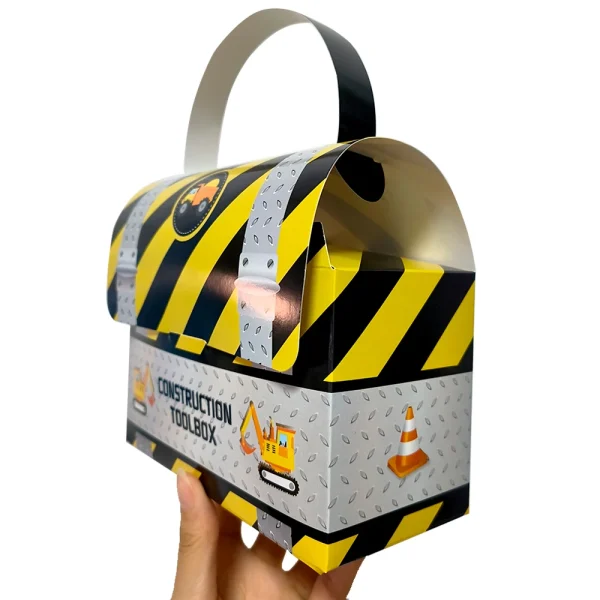 6/12/30/50pcs Engineering Vehicle Theme Gift Box Candy Snack Paper Box Boys Construction Excavator Theme Birthday Party Decor 4