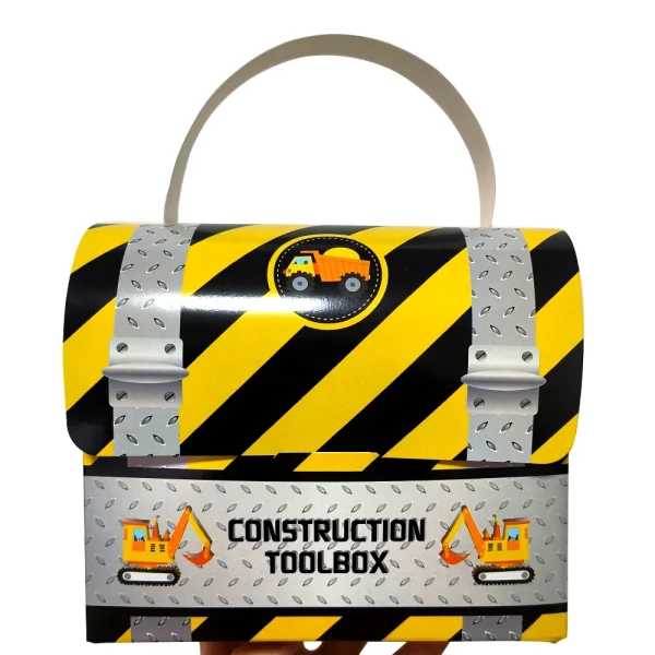 6/12/30/50pcs Engineering Vehicle Theme Gift Box Candy Snack Paper Box Boys Construction Excavator Theme Birthday Party Decor 5