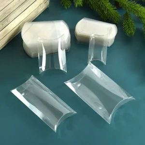 10pcs Pillow Shape Clear PVC Candy Box Transparent Gift Packaging Box Wedding Birthday Party Favors Decor Christmas Box Supplies 1