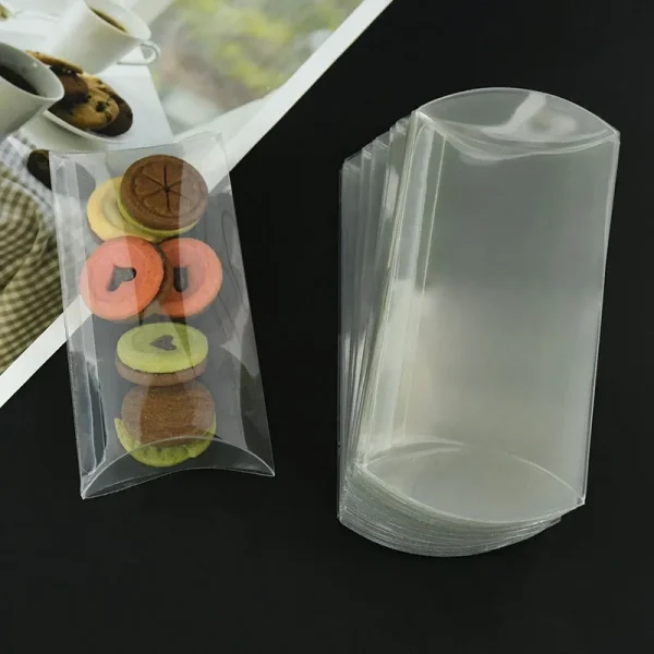 10pcs Pillow Shape Clear PVC Candy Box Transparent Gift Packaging Box Wedding Birthday Party Favors Decor Christmas Box Supplies 4