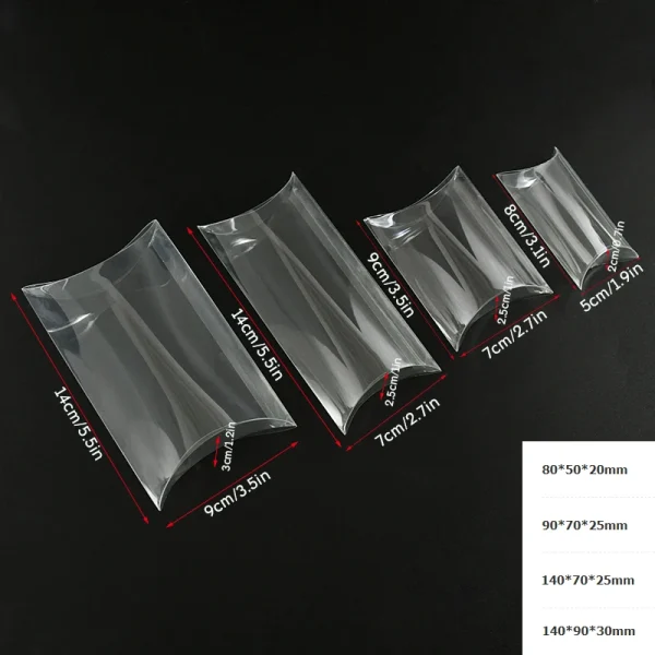 10pcs Pillow Shape Clear PVC Candy Box Transparent Gift Packaging Box Wedding Birthday Party Favors Decor Christmas Box Supplies 6