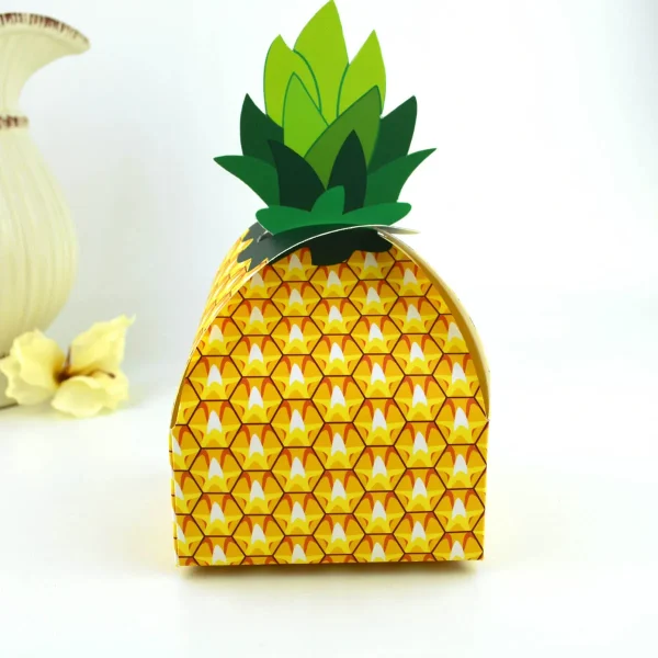 5/10/20pcs Pineapple Shape Cardboard Goodies Candy Packing Box Favor Hawaiian Luau Summer Party Decorations Gift Box Supplies 2