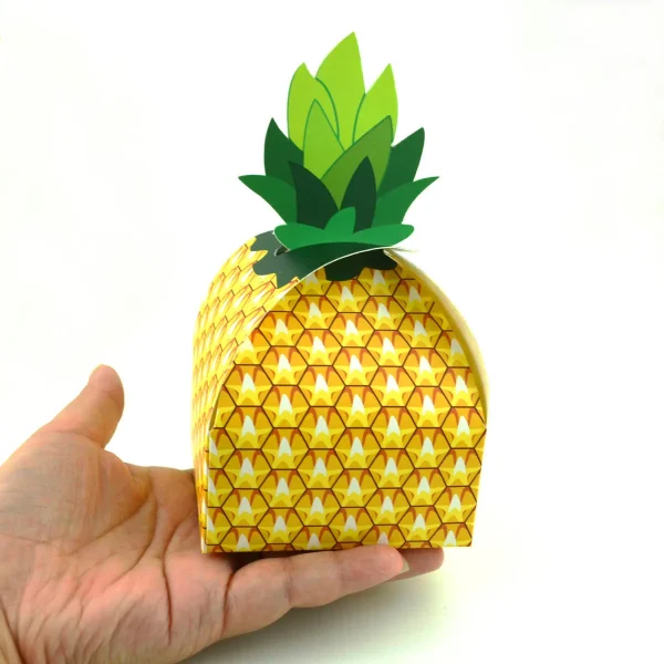 5/10/20pcs Pineapple Shape Cardboard Goodies Candy Packing Box Favor Hawaiian Luau Summer Party Decorations Gift Box Supplies 3