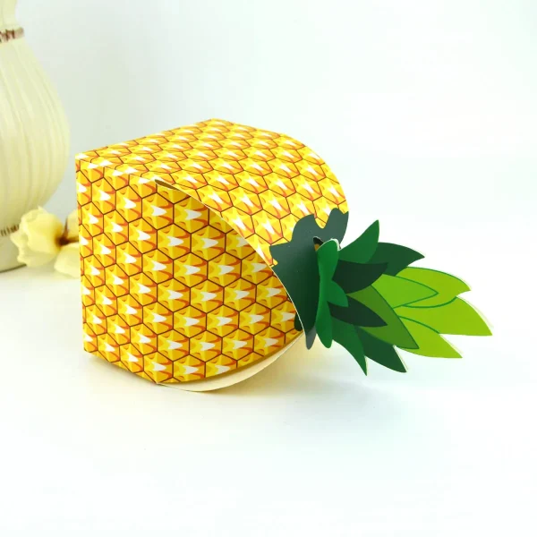 5/10/20pcs Pineapple Shape Cardboard Goodies Candy Packing Box Favor Hawaiian Luau Summer Party Decorations Gift Box Supplies 4