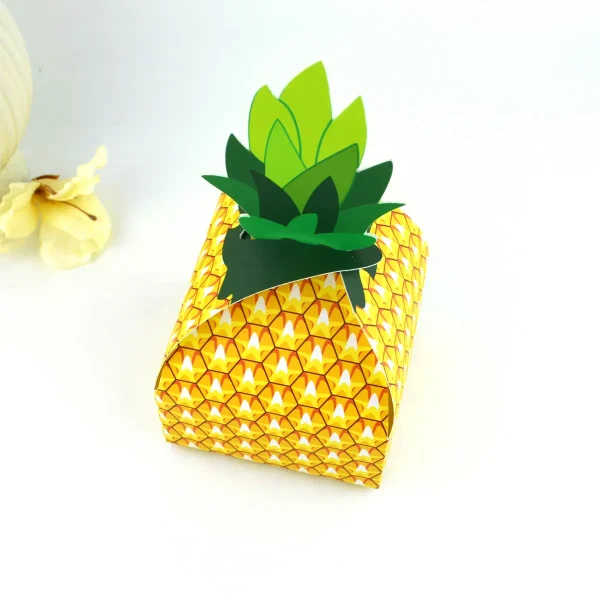 5/10/20pcs Pineapple Shape Cardboard Goodies Candy Packing Box Favor Hawaiian Luau Summer Party Decorations Gift Box Supplies 5